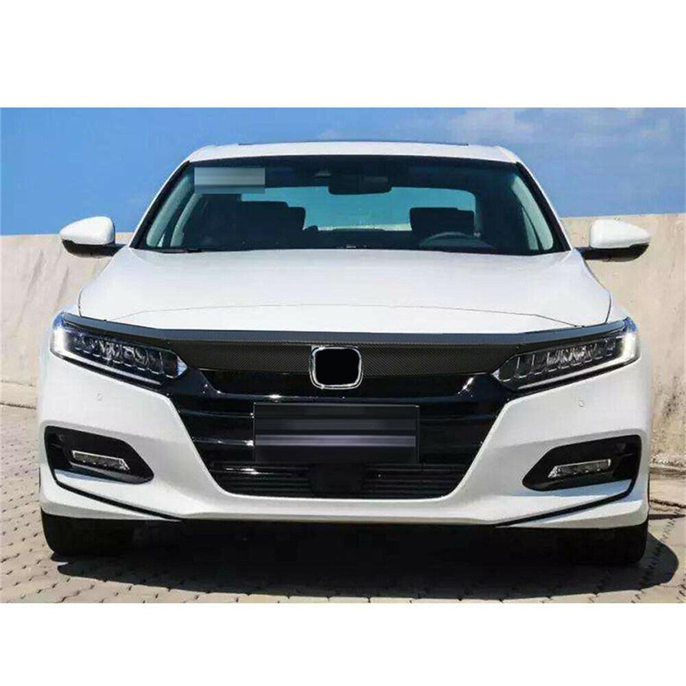 Carbon Fiber Look Front Bumper Hood Grille Trim Sticker For 2018-20 Honda Accord
