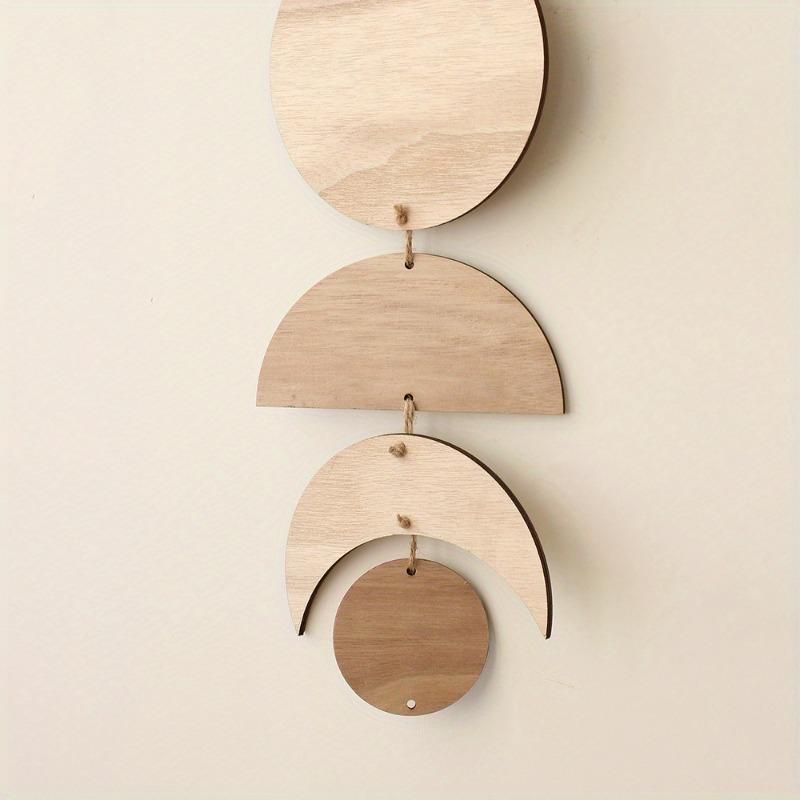1PC Vintage Sun and Moon Wooden Pendants for Home Decoration Raw Wood Chips Handicrafts
