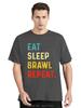 Funny Eat Sleep Brawl Repeat Gamer Graphic Tshirts Unisex Fashion Casual Tshirt Fashion Clothes Streetwear Loose Oversized T Shirt