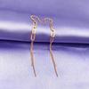Purple Gold Plate Chain Fringed Ear Line Temperament Niche Colored Gold Plated Rose Gold Earrings