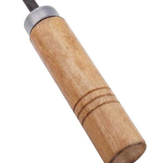 Instrument pentru plivitul Mâner lung din lemn Cap ascuțit Colectarea buruienilor Dispozitiv de plivire din inox care economisește forța de muncă Dispozitiv de dezrădăcinare a grădinii Instrument pentru iarbă de grădinărit