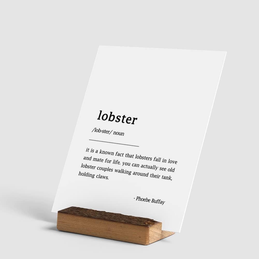 TSDTUO Lobster Definition Print, Friends TV Show QuotesTypography Minimalist Print,Dictionary Style wall Art Prints Unframed (11X14 Inches) 8X10 Inches