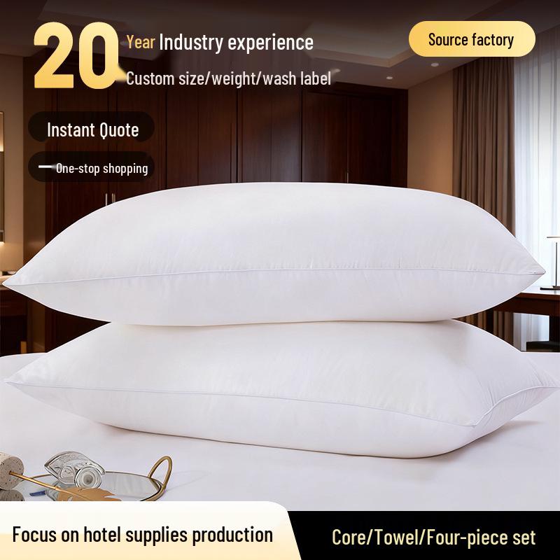 Luxury Five-Star Hotel Pillow: High-Elasticity Feather Cotton for B&B Comfort