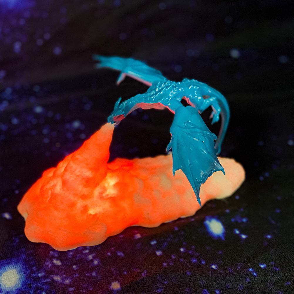 3D Printed Fire/Ice Dragon Desk Lamp LED Night Light Eye Protection Kids Sleep Accompany Nightstand Lamp for Bedroom/Living Room