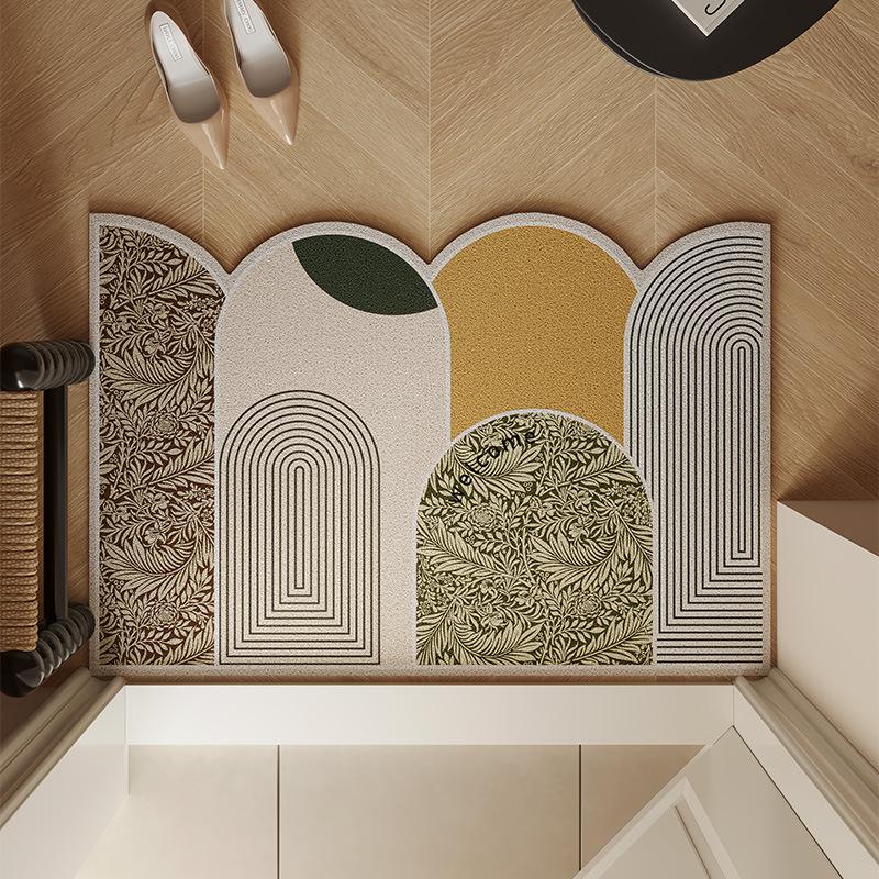 Felpudo para Puerta de Entrada Anillo de Alambre Área para Zapatos Felpudo de Pie de Gama Alta Resistente a la Suciedad Antideslizante Felpudo para Puerta de Entrada Doméstico con Forma Especial