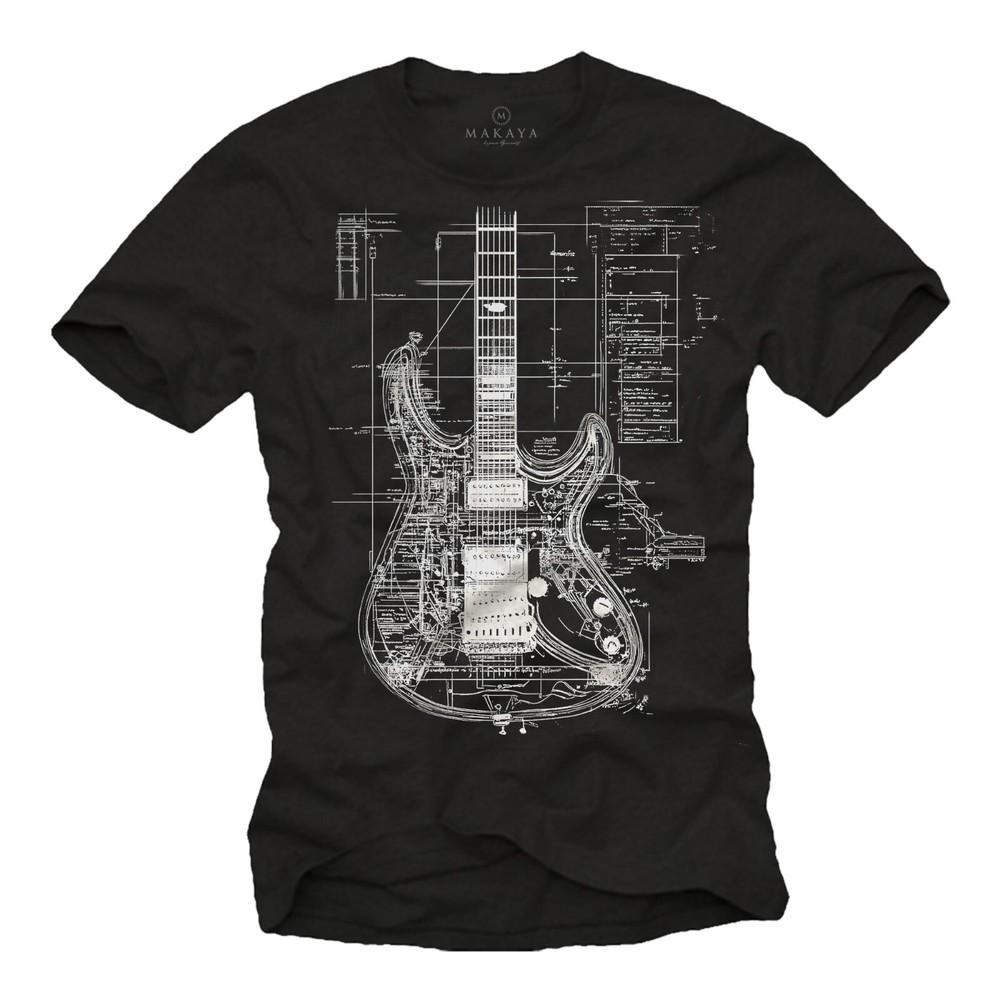 

Men#039;s Guitar Print TShirt Vintage Electric Guitar Print Large Sizes S5XL Unisex T-Shirt XXL
