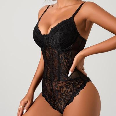 Eleganter Spitzen-Einfarbiger Bügel-Body: Sexy, Schlankmachend und Stützend