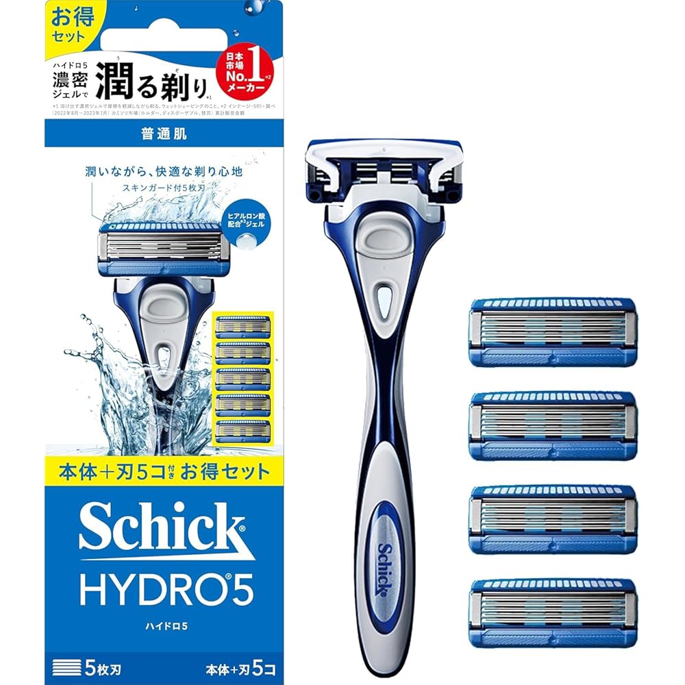 

Schick Hydro 5 Basic Combo Pack Razor with Holder and 4 Blades Men s Shaving Tool