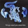 1pc 3D Printed Winged Carriage Dragon Figurine With Random Eyes, Art Deco Resin Dragon Sculpture, Tabletop Animal Theme Decor