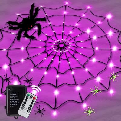 Halloween LED Light String Ghost Festival Decoration Ghost House Party Decoration Atmosphere Light Spider Web Colorful Light