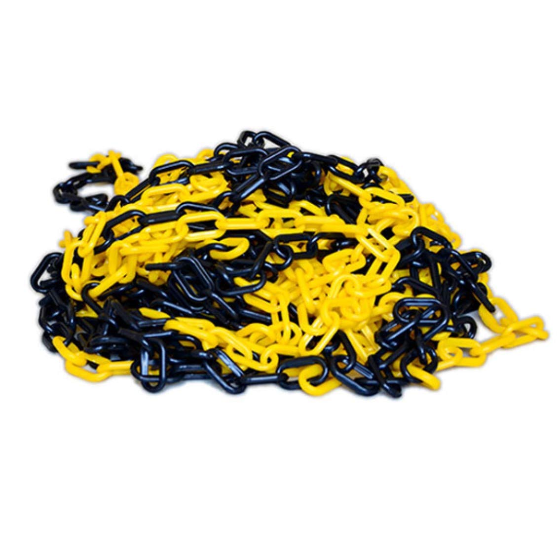 

10 м 6 мм Желто-черная пластиковая цепь на столбах, Толстая и легкая, для безопасности и зонирования