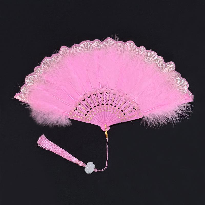 Elegant Feather Fan: Lolita Cheongsam Style for Dance, Wedding, & Photography