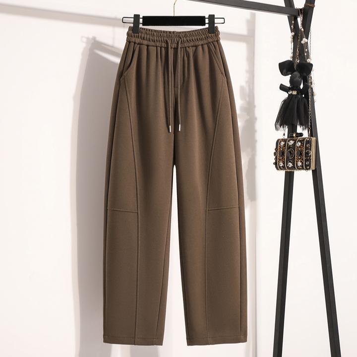 DIMANAF Autumn Winter Plus Size Women Cothing Basic Harem Oversize Casual Trousers Long Pants Elastic Waist Vintage Lady Loose 2025