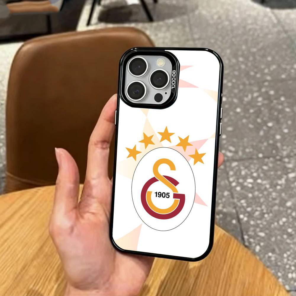 COOL G-Galatasaray-ClubS Coque de téléphone pour iPhone17,16,15,14,13,12,11 Plus,Pro Max Couleur Argentée Plaqué Intérieur