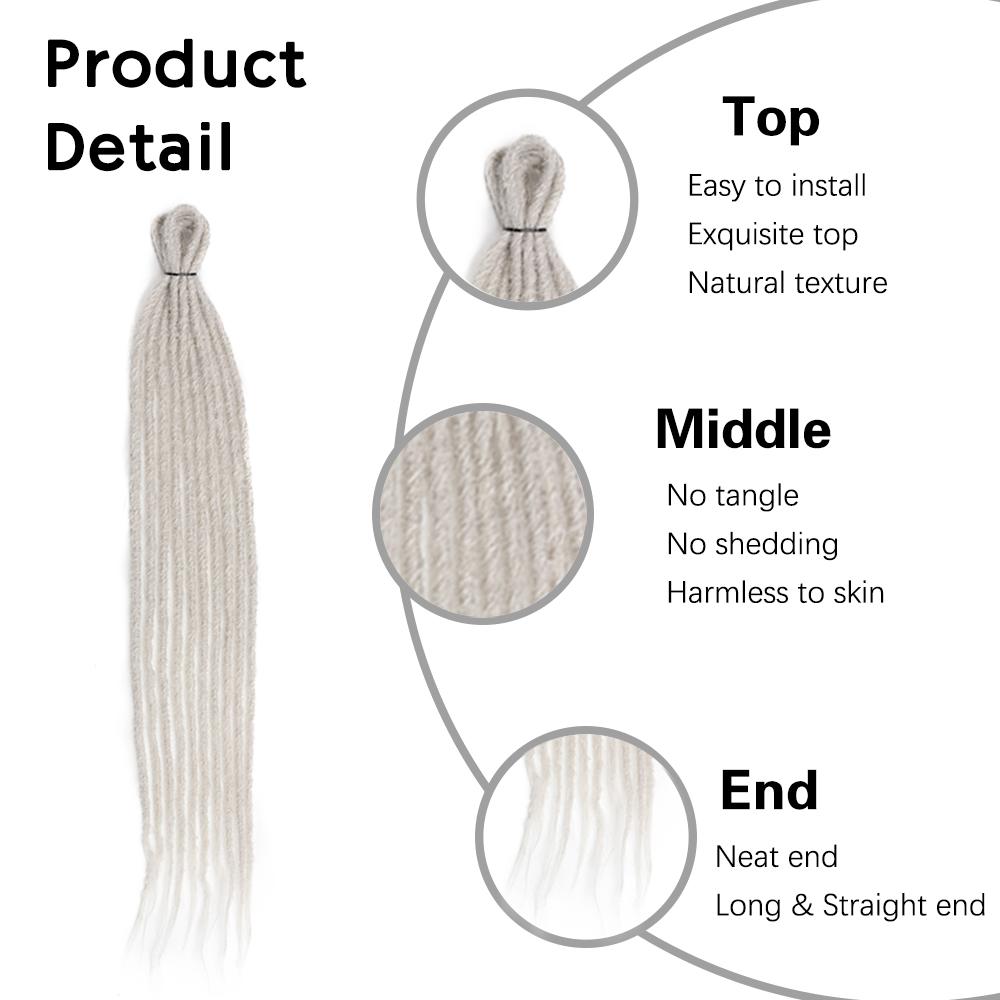 Synthetic Long Straight Dreadlock Soft Fake Extensions For Women Cosplay  Party Wear