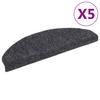Self Adhesive Step Mats 5 pcs. 65 x 21 x 4 cm Dark Gray Semi Round Large