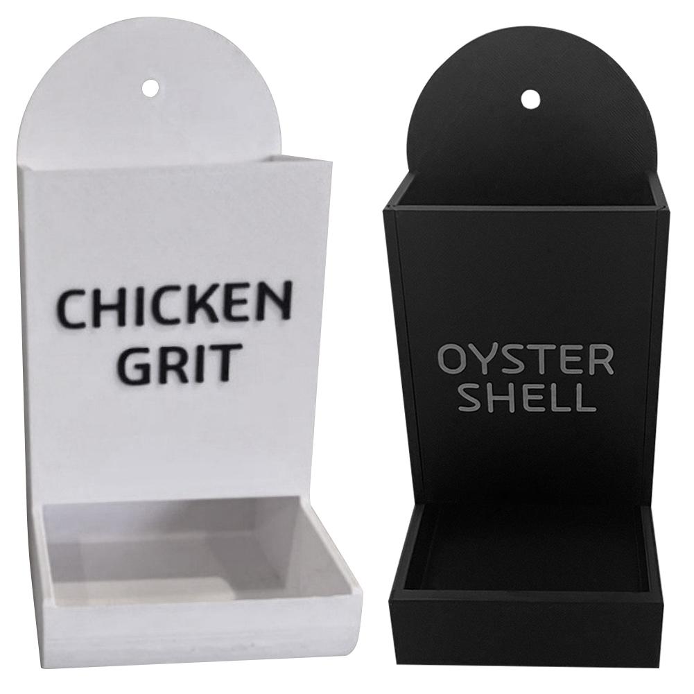 1/2pcs Chicken Oyster Shell Feeder And Grit Feeder Plastic Chicken Feeder Chicken Coop Accessories Automatic Chicken Feeder