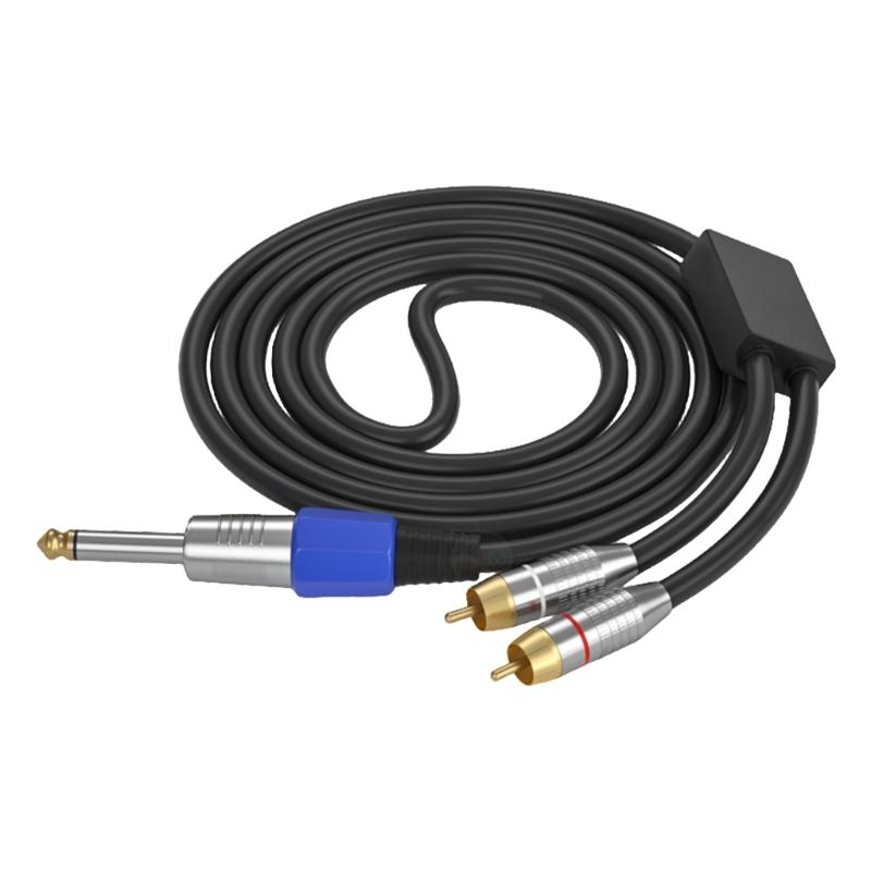 Professional 1/4Inch Male To 2RCA Male Stereo Y Splitter Cable 6.35 To 2RCA Connection Cord Wire 50cm To 10m