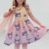 New Summer Dress Fashion Cartoon Cute Hello Kitty 3D Print Dresses Kids Short Sleeve Princess Girls Party Children Clothes