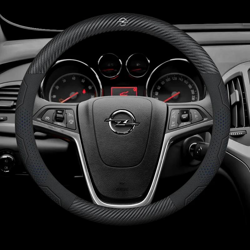 Car Steering Wheel Cover For Opel OPCline Astra Corsa Grandland Insignia Mokka Vectra GTC Tigra Vivaro Zafira Auto Accessories