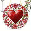 Valentine's Day Heart-Shaped Sun Catcher - Love Decoration with Vibrant Floral Design, Ideal Birthday and Holiday Gift for Family and Friends, Romanti