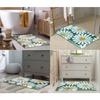 Flower Super Soft Microfiber Bath Mat Super Absorbent Anti-Skid Door Mats for Home/Bathroom/Bedroom/Kitchen/Floor Mat (Green) Pack of 1
