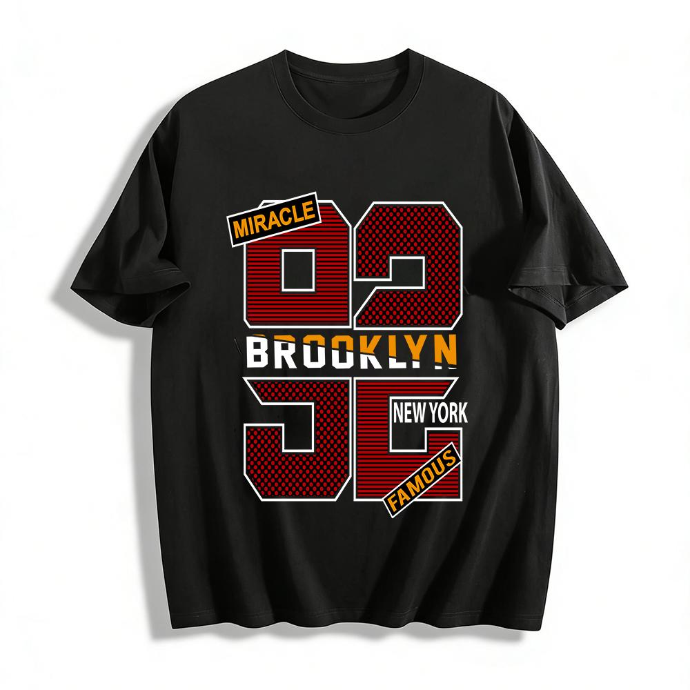 Miracle Famous Number Letter Graphic Casual Tee Pure cotton T-shirt XXS