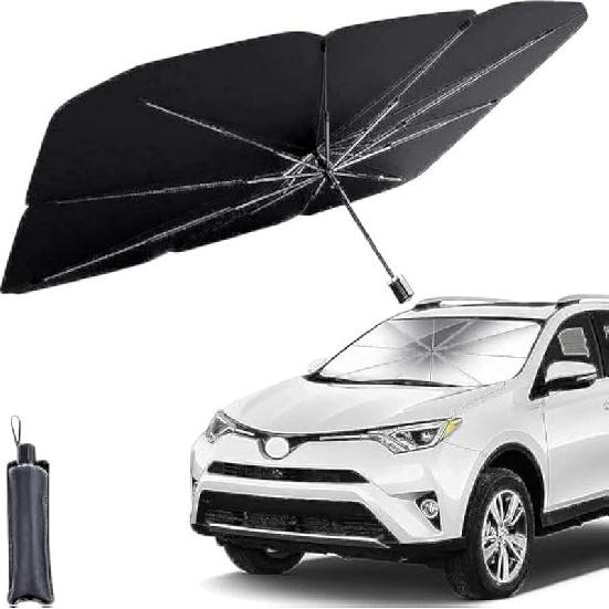 Helloleiboo Car Windshield Sun Shade UV Rays And Heat Sun Visor Protector Foldable Reflector Windshields Umbrella