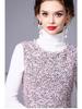 Zhili Women's Spring 2025 Multicolor Slim Fit High Collar Long-Sleeve Knitted Sweater