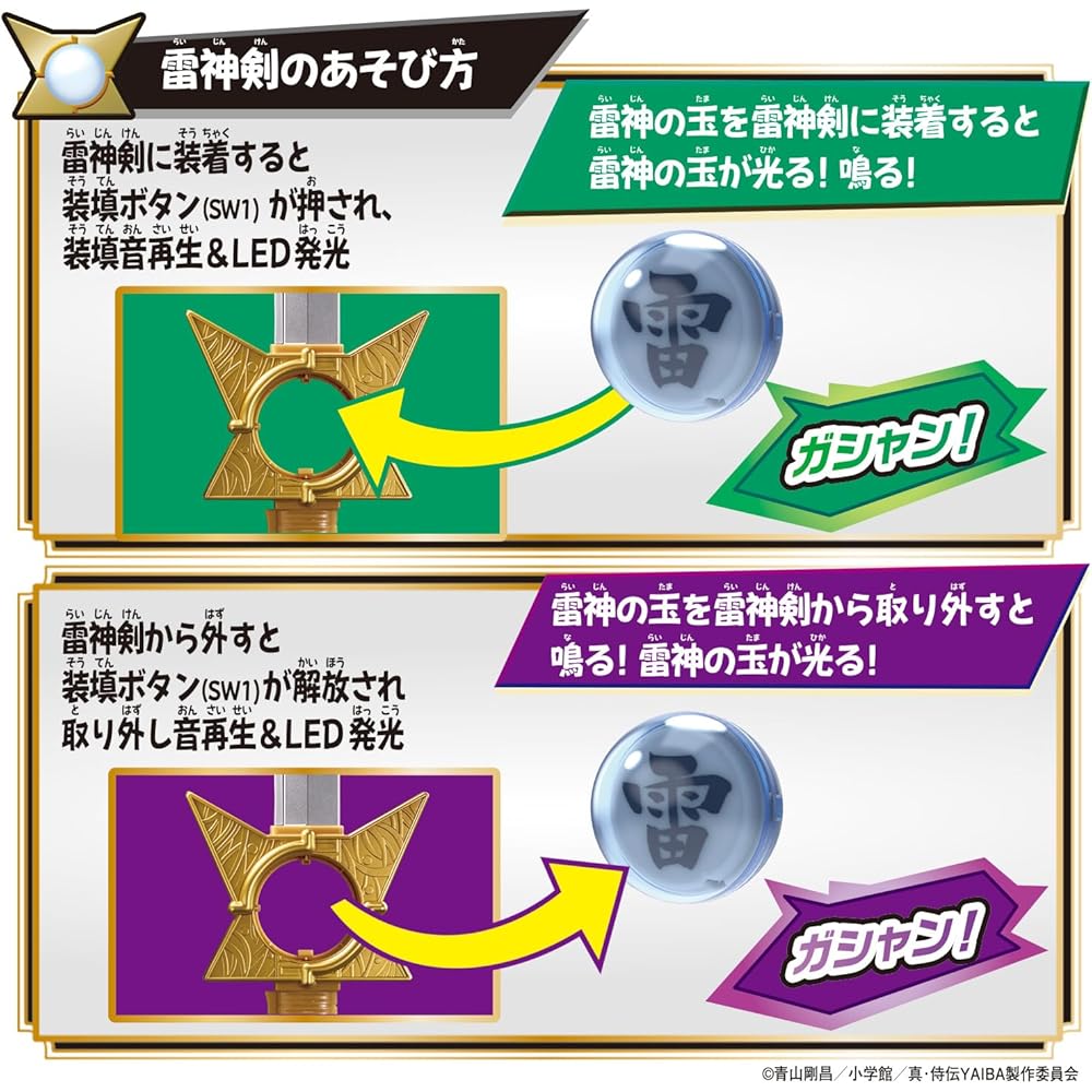 Bandai Samurai Legend Yaiba DX Raijin Sword and Raijin Orb Toy Set