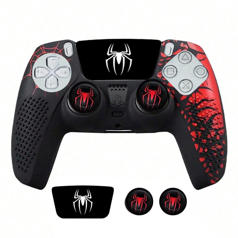 For PS5 Controller Cover Case Anti-Slip Silicone Protective Skin Compatible with PS5 Game Controller Thumbstick Grip Cap Sticker