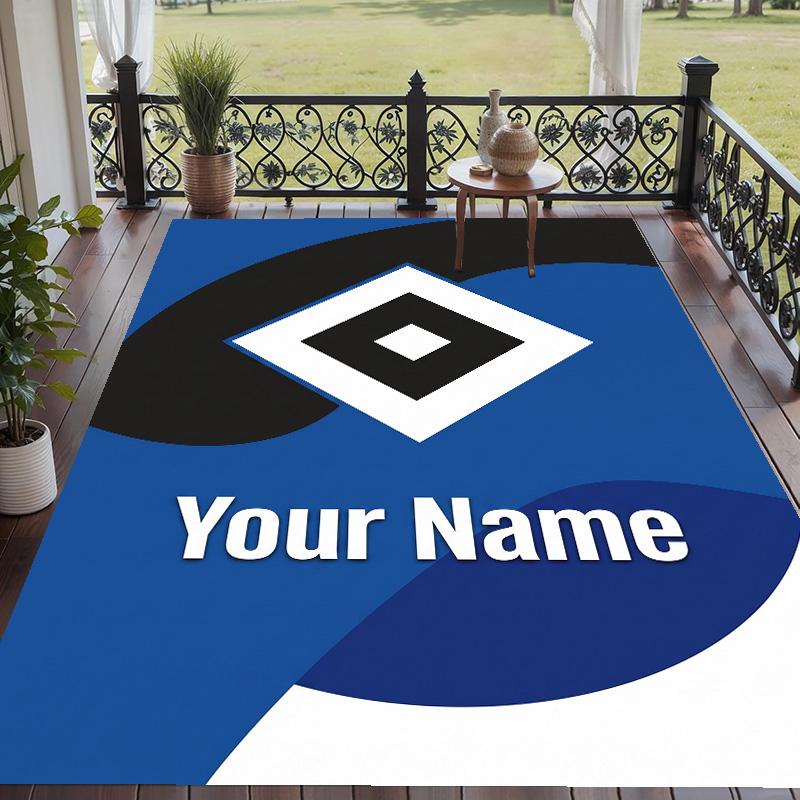 Custom Text Printed Rug Hamburger SV Non Slip Floor Carpet For Home Room Decor