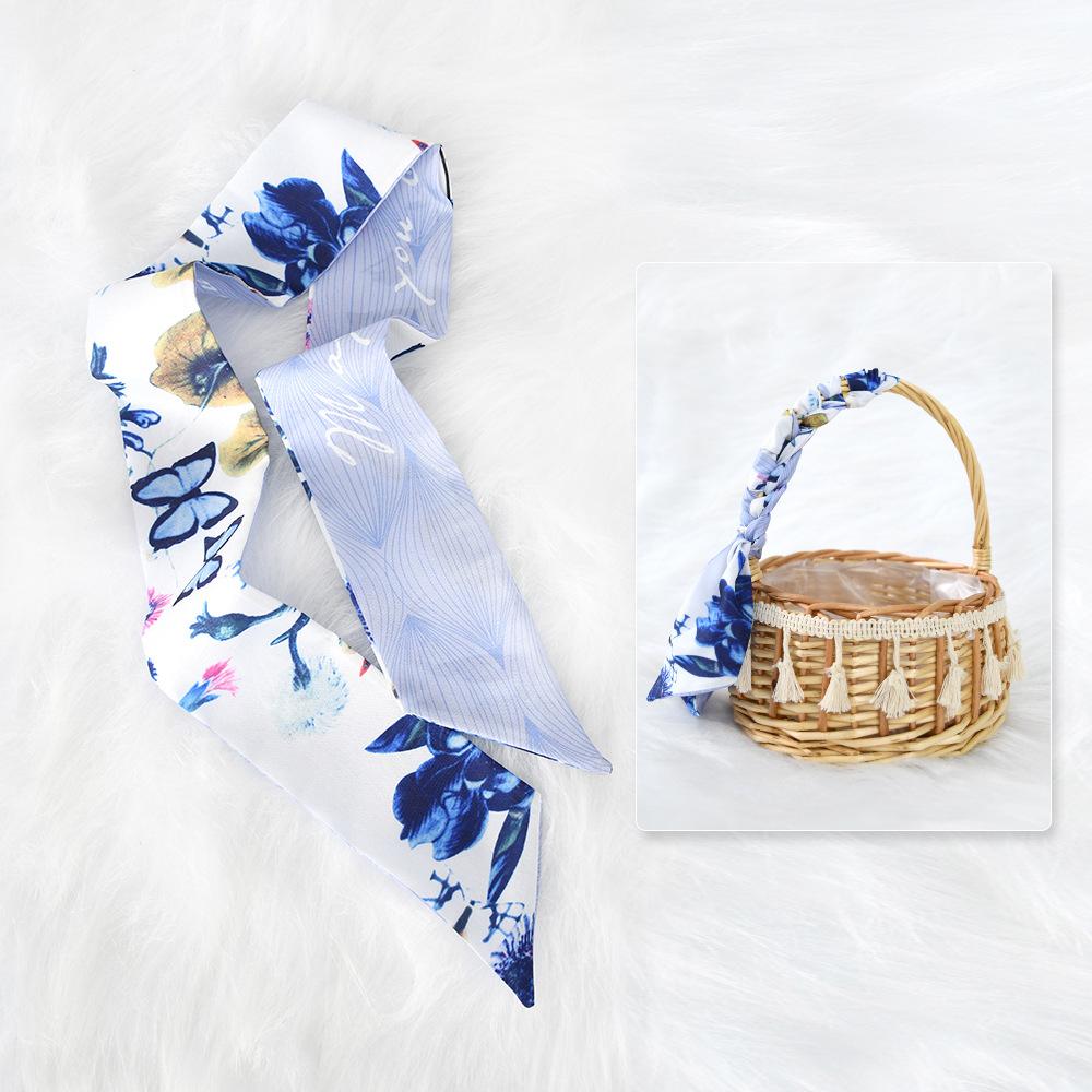Sommer Luxus Design Damen Seidenband Schal Handtaschengriff Wickelband Tasche Band Schal Damen Mädchen Kopf Haar Handgelenk Band Schal