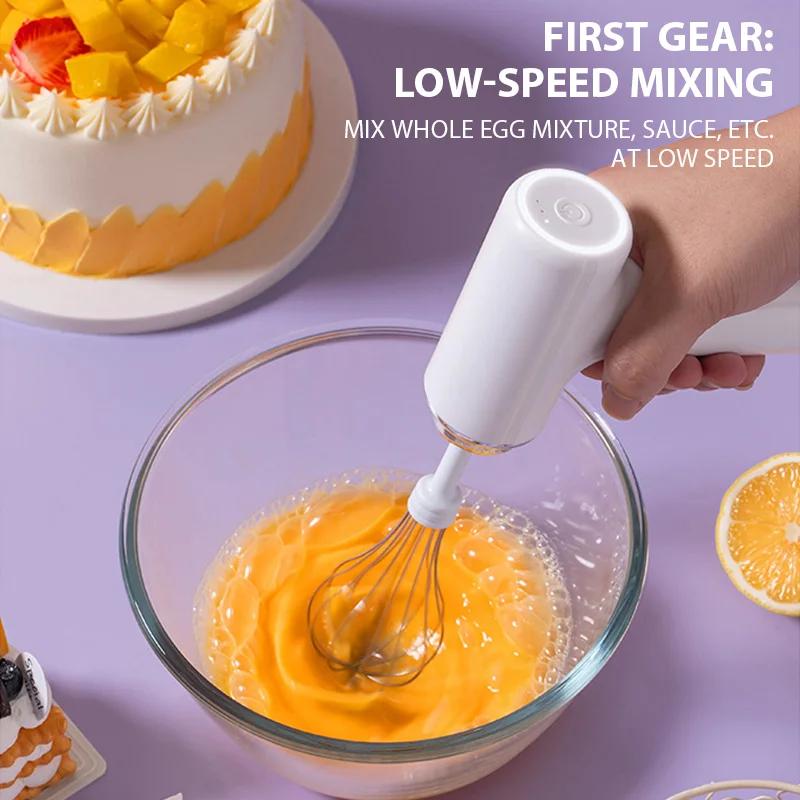 Electric Hand Mixer Rechargeable Small Whisk for Baking Cake Cream Dough Wireless Handheld Egg Beater Kitchen Cooking Tool