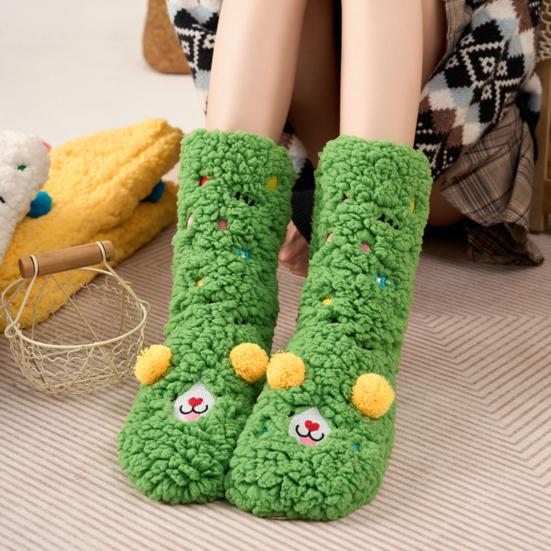 Anti Skid Indoor Socks Thickened Floor for Women, Non-Slip Mid-Calf Socks, Cartoon Thermal Winter Warm Thick Women Slippers Soft Fuzzy Cozy