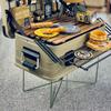 Camping Foldable Metal Stand Stainless Steel Organizer Box Folding Stand Outdoor Storage Boxes Shelves for Travel Cooking