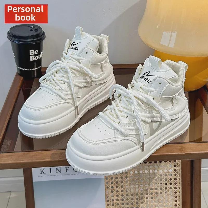 2025 Spring White Platform Sneakers for Women - Korean Style Casual Sports Shoes S6102051