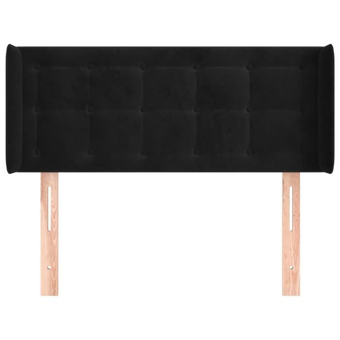 VidaXL Tête de lit avec oreilles Noir 93x16x78-88 cm Velours3119240