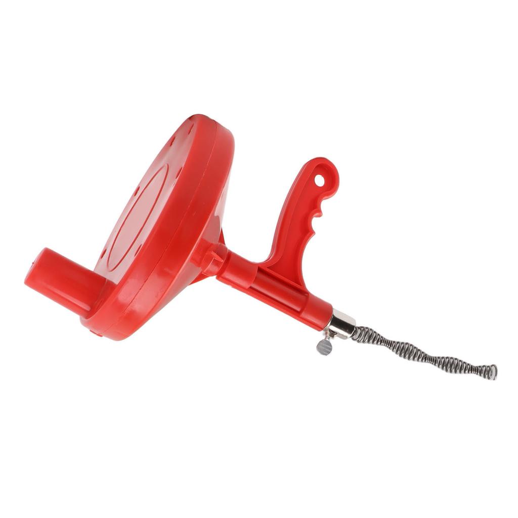 Plumbing Snake Flexible Labor Saving Anti Slip Handle Carbon Steel Drain Clog Remover for Kitchen Sink Red