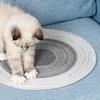 Cat Scratching Pad 14 Inch Round 36cm Diameter 2mm Thickness Gray Blue Brown Cotton Thread Cat Floor Scratcher Mat Rug for