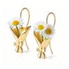 Yousheng Flower Bouquet Necklace Pendant Metal Floral Gift Box Design with Bow Decoration Lightweight Necklace for Women Romantic Jewelry Gift