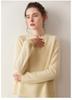 Women's Cashmere Sweater - Round Neck, Solid Color, Comfortable Loose Fit, Saddle Shoulder Knit Base Layer for Autumn & Winter.