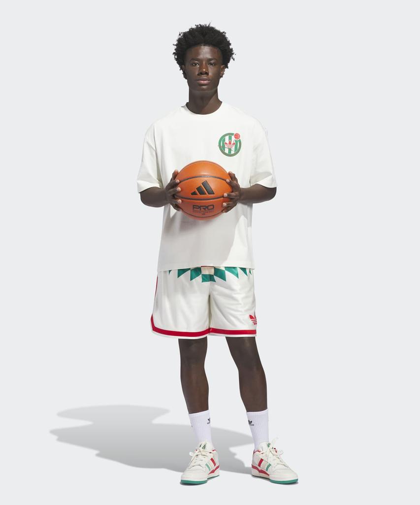 ADIDAS Basketball Crest Tee - White:Green / Kd3614