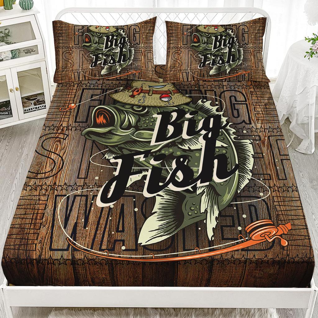 Cartoon Universe Pattern Bed Hat Three-Piece Digital Printing Bedding Bed Hat Three-Piece Set Children Adult