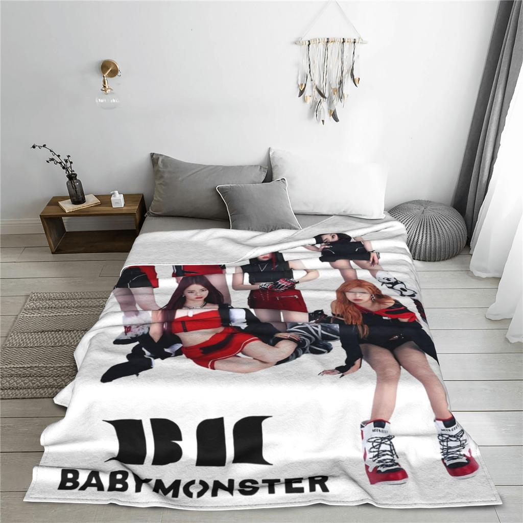 Babymonsters KPOP Flanellen Deken Geweldige Plaid Dekens voor Thuis 200x150cm Spreien,