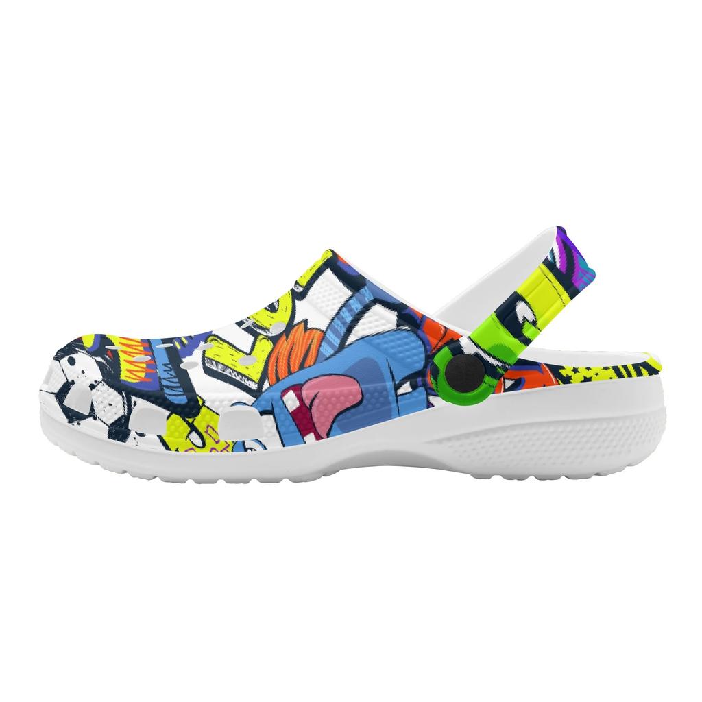 Women Men Printed EVA Clogs Lightweight Breathable Slip On Garden Beach Pool Bathroom Home Casual Sandals Indoor Outdoor Wear