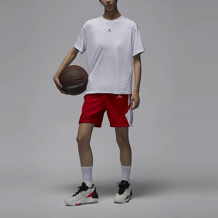 Jordan Sport Logo Loose Quick-Dry Short Sleeve T-Shirt Women Tops White FN5117-100