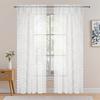 2pc Vintage Floral Embroidery Lace Sheer Clear Curtain White French Door Curtains For Bedroom Kitchen Windows Fine Drapes
