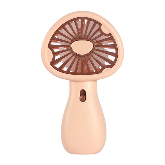 

Small Handheld Fan Dual-Use Portable Fan USB Rechargeable Desk Fan Cute Mushroom Shape Personal Cooling Fan for Travel Office Home Gifts коричневый