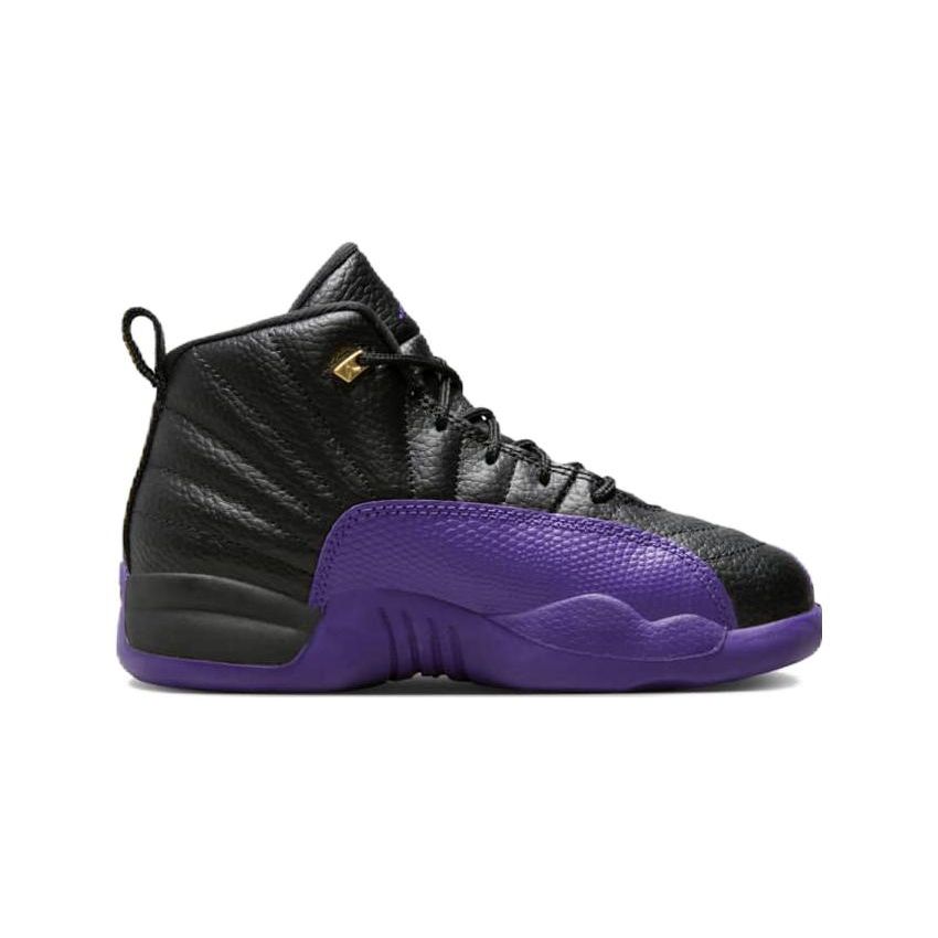 Air Jordan 12 Retro PS Field Purple Kids Sneakers Black Metallic-Gold Taxi 151186-057